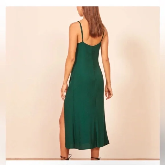 Reformation Crimini Midi Dress in Emerald Green Size: 16 - Picture 14 of 14